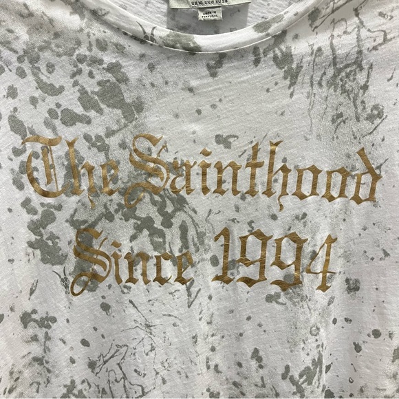 ALLSAINTS Portland Anna Graphic Short Sleeve Shirt / Tee - Size Small - Picture 5 of 7